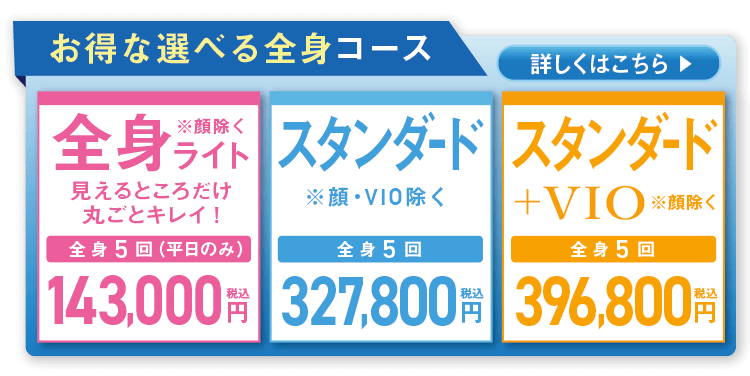 お得な全身コース3選